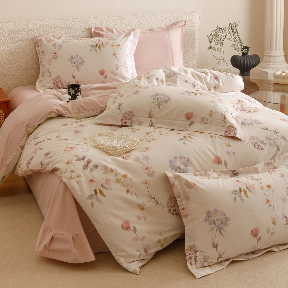 91家纺网 家纺一手货源 找家纺 爱思佳 2025新款加厚全棉纯棉磨毛数码印花四件套 初茅