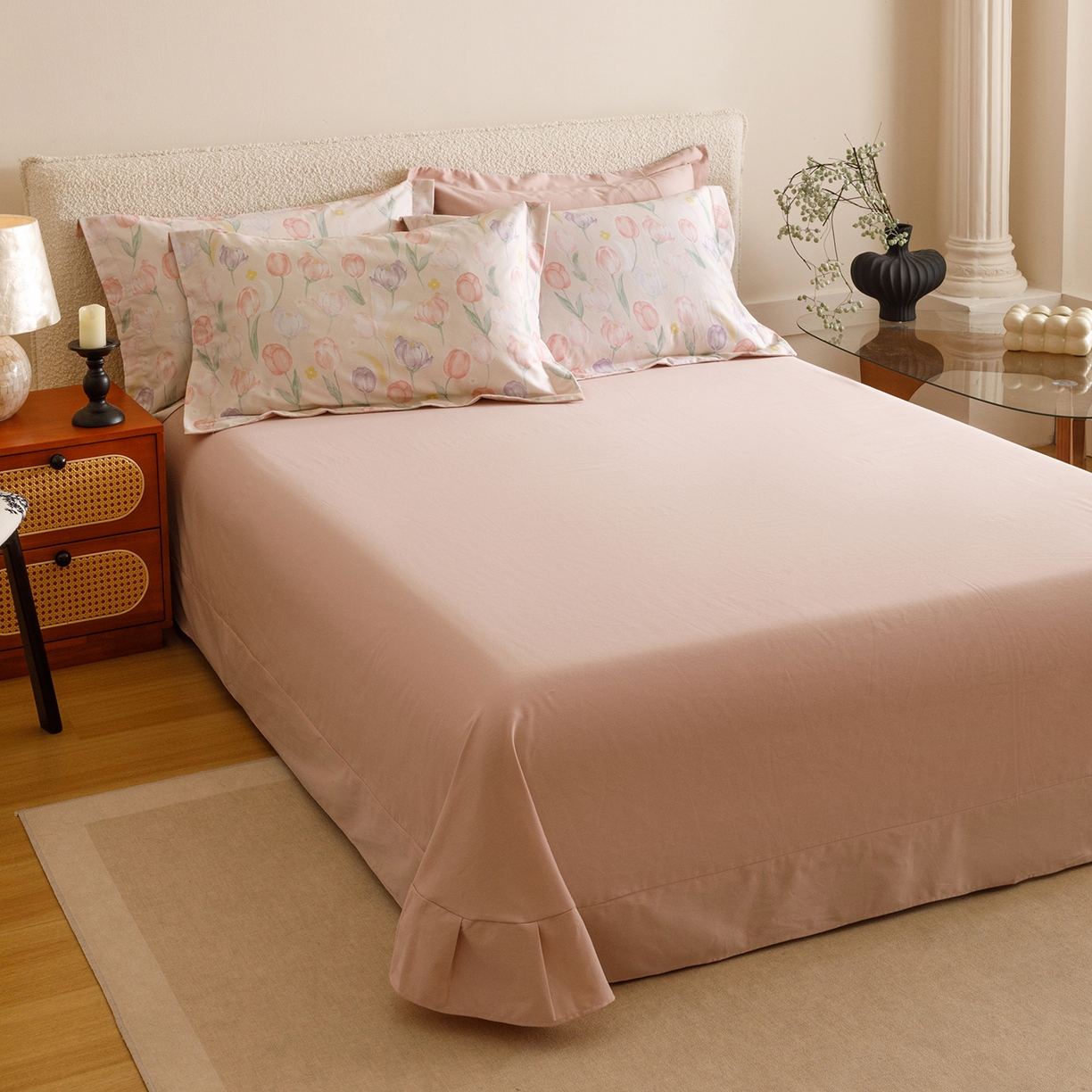 91家纺网 家纺一手货源 找家纺 爱思佳 2025新款加厚全棉纯棉磨毛数码印花四件套 春光郁金