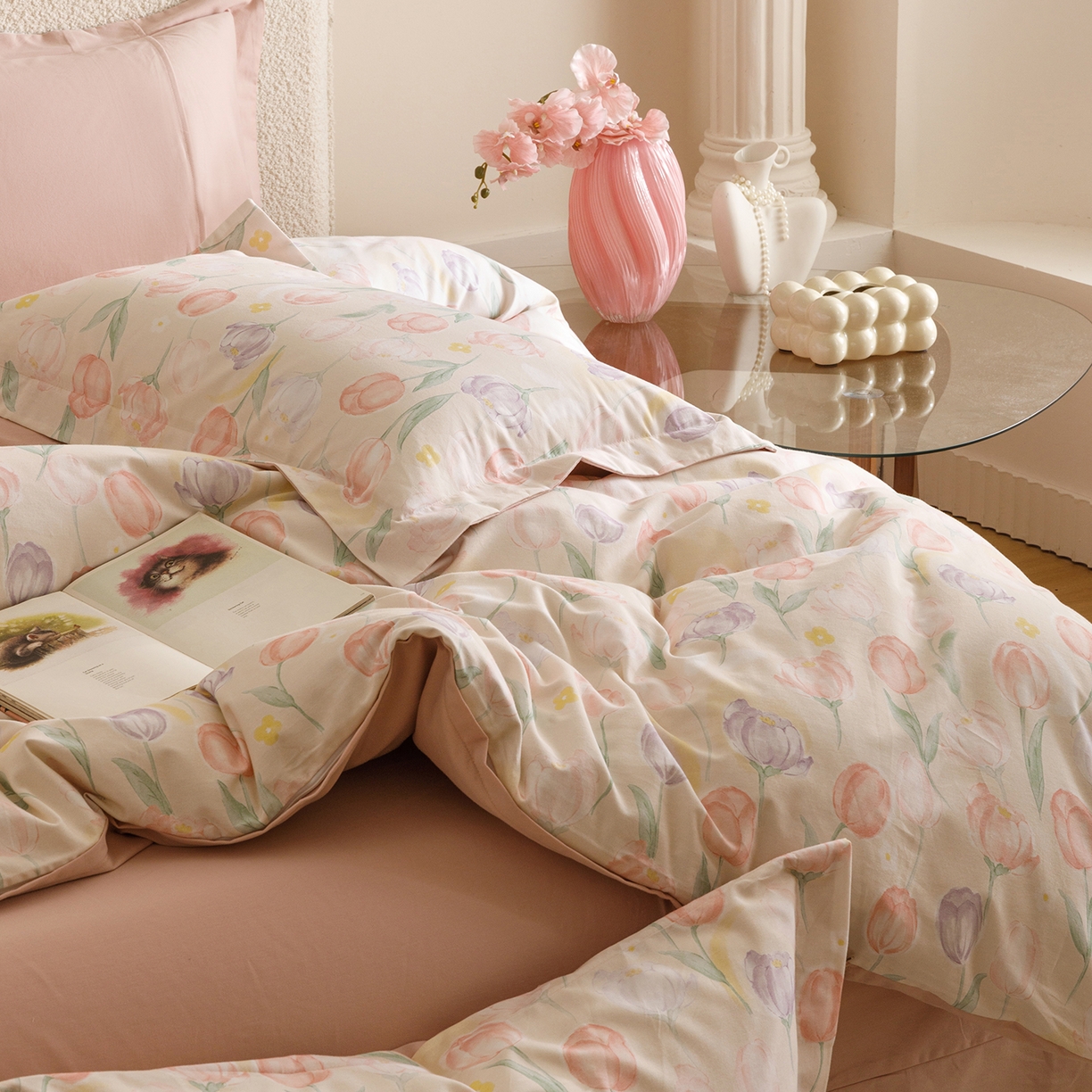 91家纺网 家纺一手货源 找家纺 爱思佳 2025新款加厚全棉纯棉磨毛数码印花四件套 春光郁金