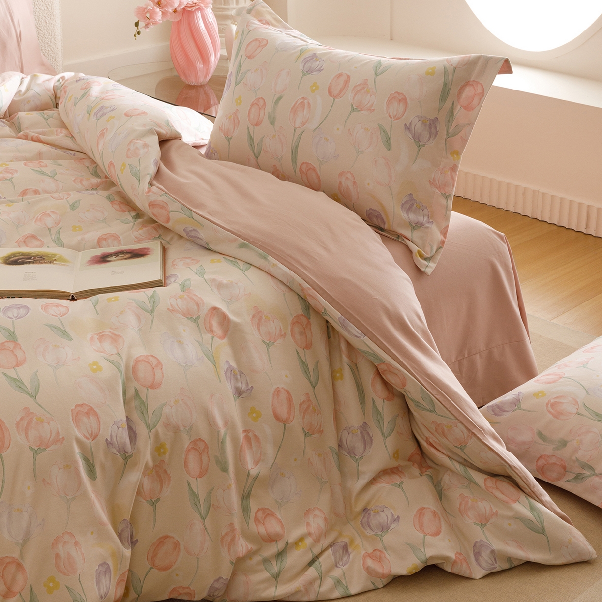 91家纺网 家纺一手货源 找家纺 爱思佳 2025新款加厚全棉纯棉磨毛数码印花四件套 春光郁金