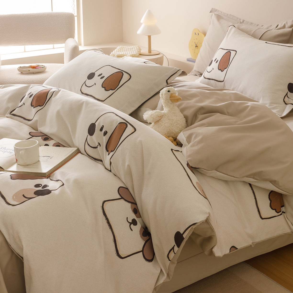 爱思佳 2025新款加厚全棉纯棉磨毛数码印花四件套 豆包