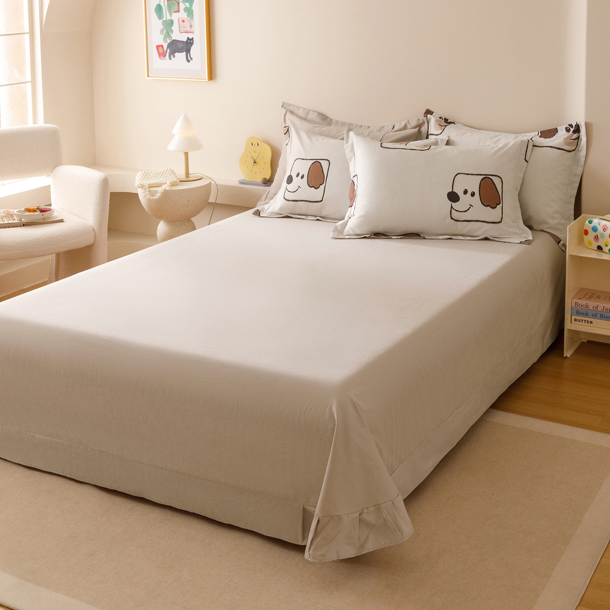 91家纺网 家纺一手货源 找家纺 爱思佳 2025新款加厚全棉纯棉磨毛数码印花四件套 豆包