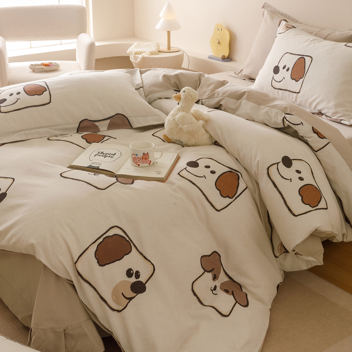 91家纺网 家纺一手货源 找家纺 爱思佳 2025新款加厚全棉纯棉磨毛数码印花四件套 豆包