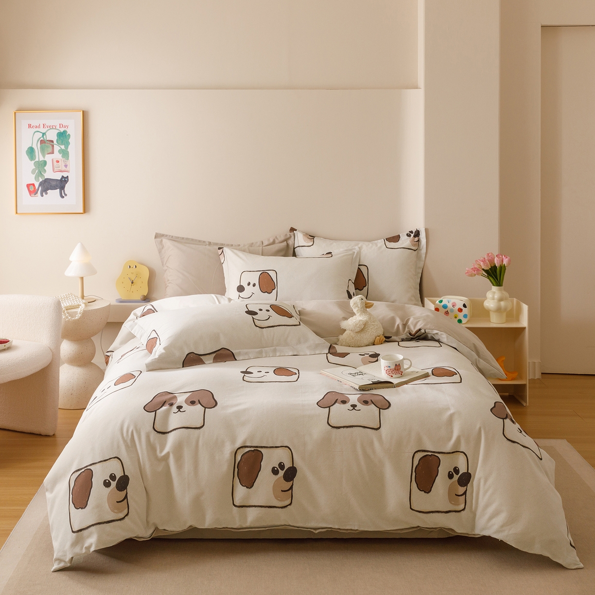 91家纺网 家纺一手货源 找家纺 爱思佳 2025新款加厚全棉纯棉磨毛数码印花四件套 豆包