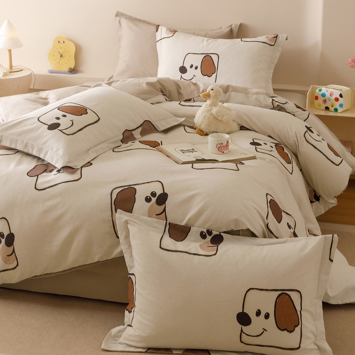 91家纺网 家纺一手货源 找家纺 爱思佳 2025新款加厚全棉纯棉磨毛数码印花四件套 豆包