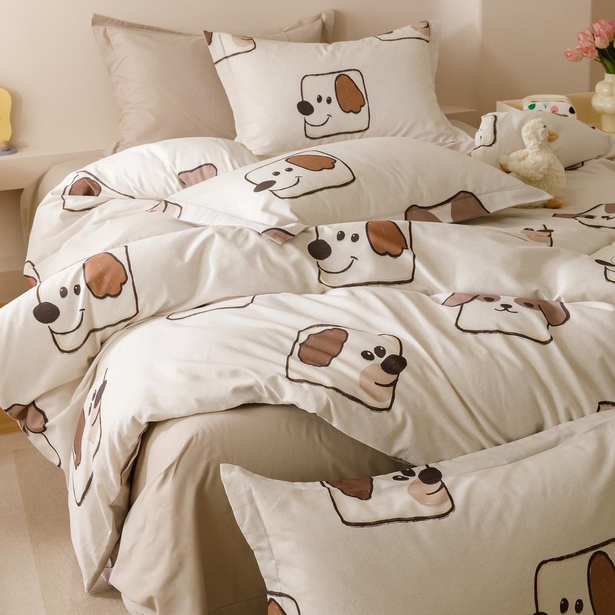 91家纺网 家纺一手货源 找家纺 爱思佳 2025新款加厚全棉纯棉磨毛数码印花四件套 豆包