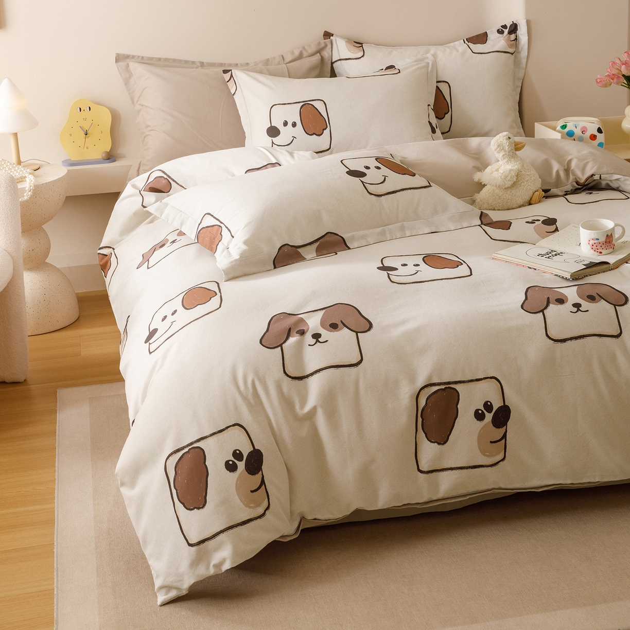 91家纺网 家纺一手货源 找家纺 爱思佳 2025新款加厚全棉纯棉磨毛数码印花四件套 豆包