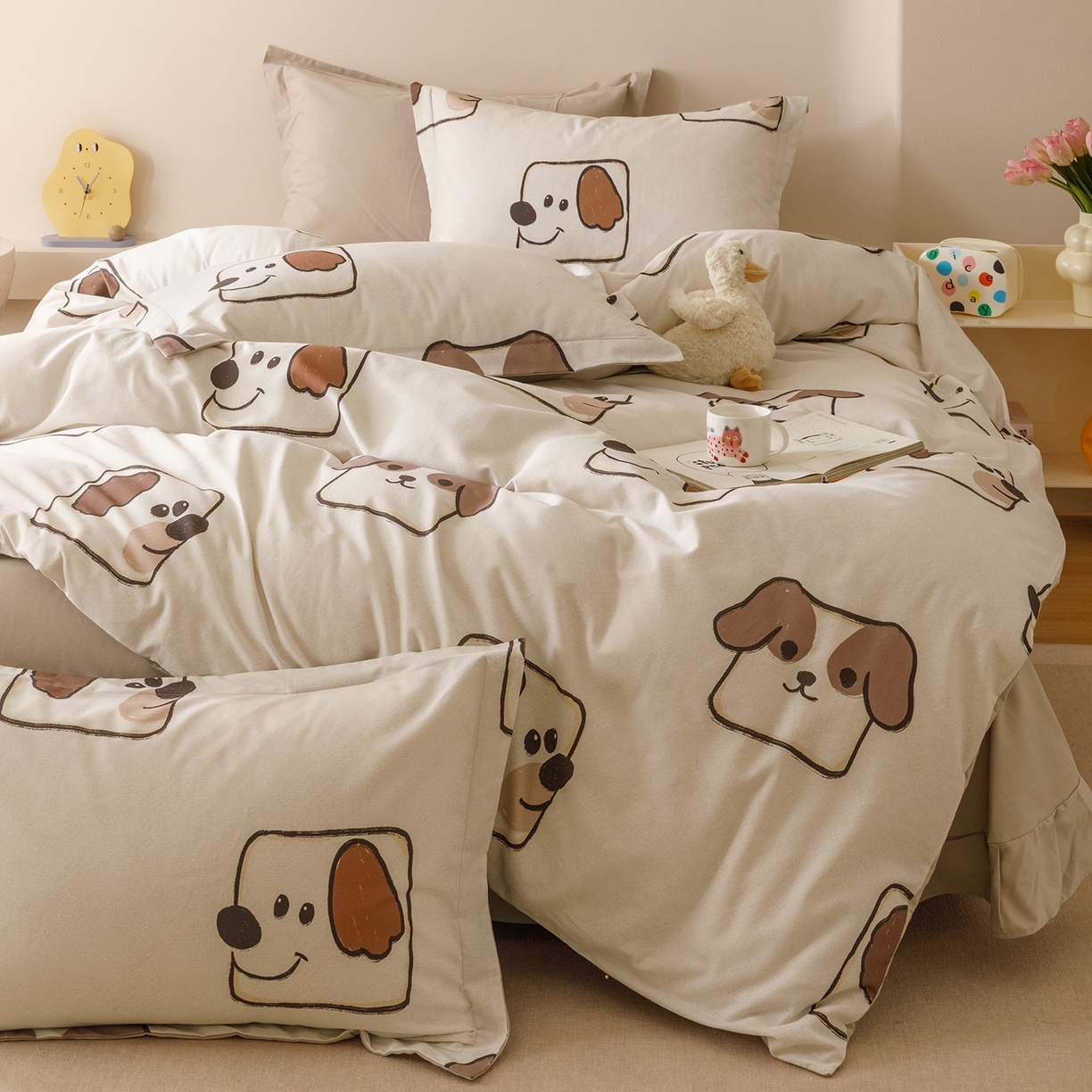 91家纺网 家纺一手货源 找家纺 爱思佳 2025新款加厚全棉纯棉磨毛数码印花四件套 豆包