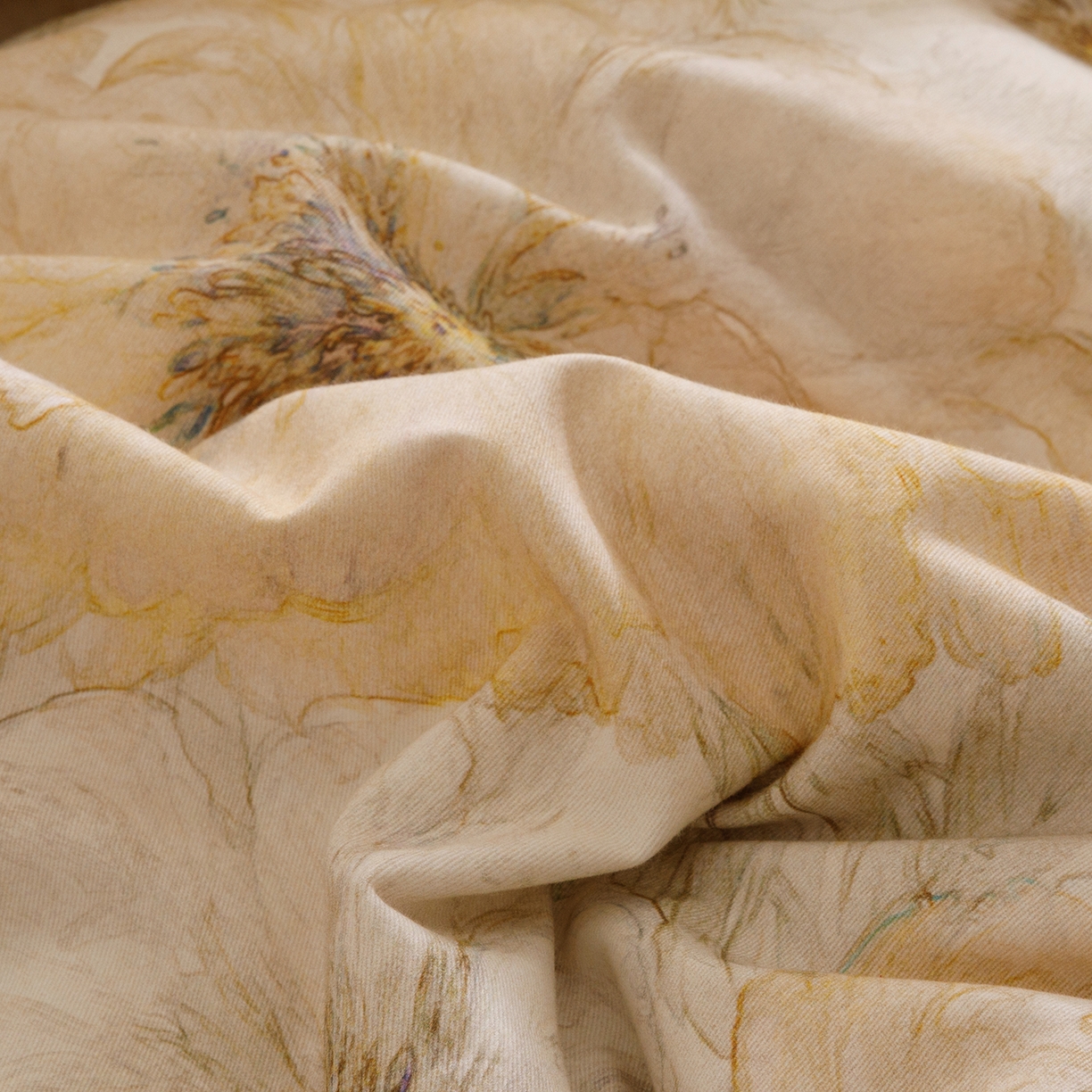 91家纺网 家纺一手货源 找家纺 爱思佳 2025新款加厚全棉纯棉磨毛数码印花四件套 豆蔻年华