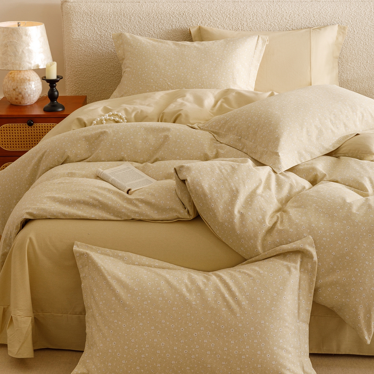 91家纺网 家纺一手货源 找家纺 爱思佳 2025新款加厚全棉纯棉磨毛数码印花四件套 花朵朵