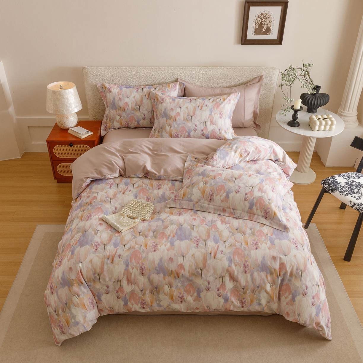 91家纺网 家纺一手货源 找家纺 爱思佳 2025新款加厚全棉纯棉磨毛数码印花四件套 花絮