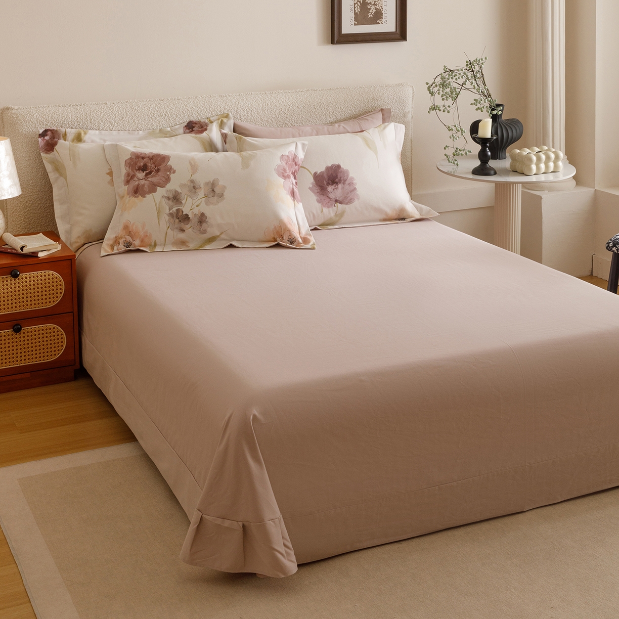 91家纺网 家纺一手货源 找家纺 爱思佳 2025新款加厚全棉纯棉磨毛数码印花四件套 惊鸿