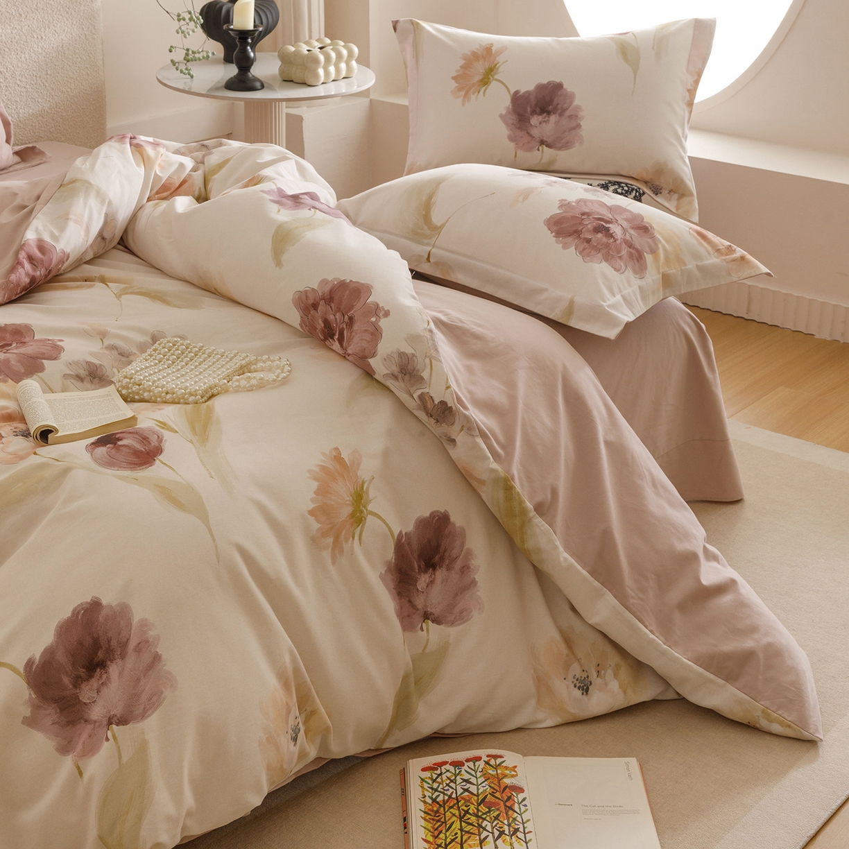 91家纺网 家纺一手货源 找家纺 爱思佳 2025新款加厚全棉纯棉磨毛数码印花四件套 惊鸿