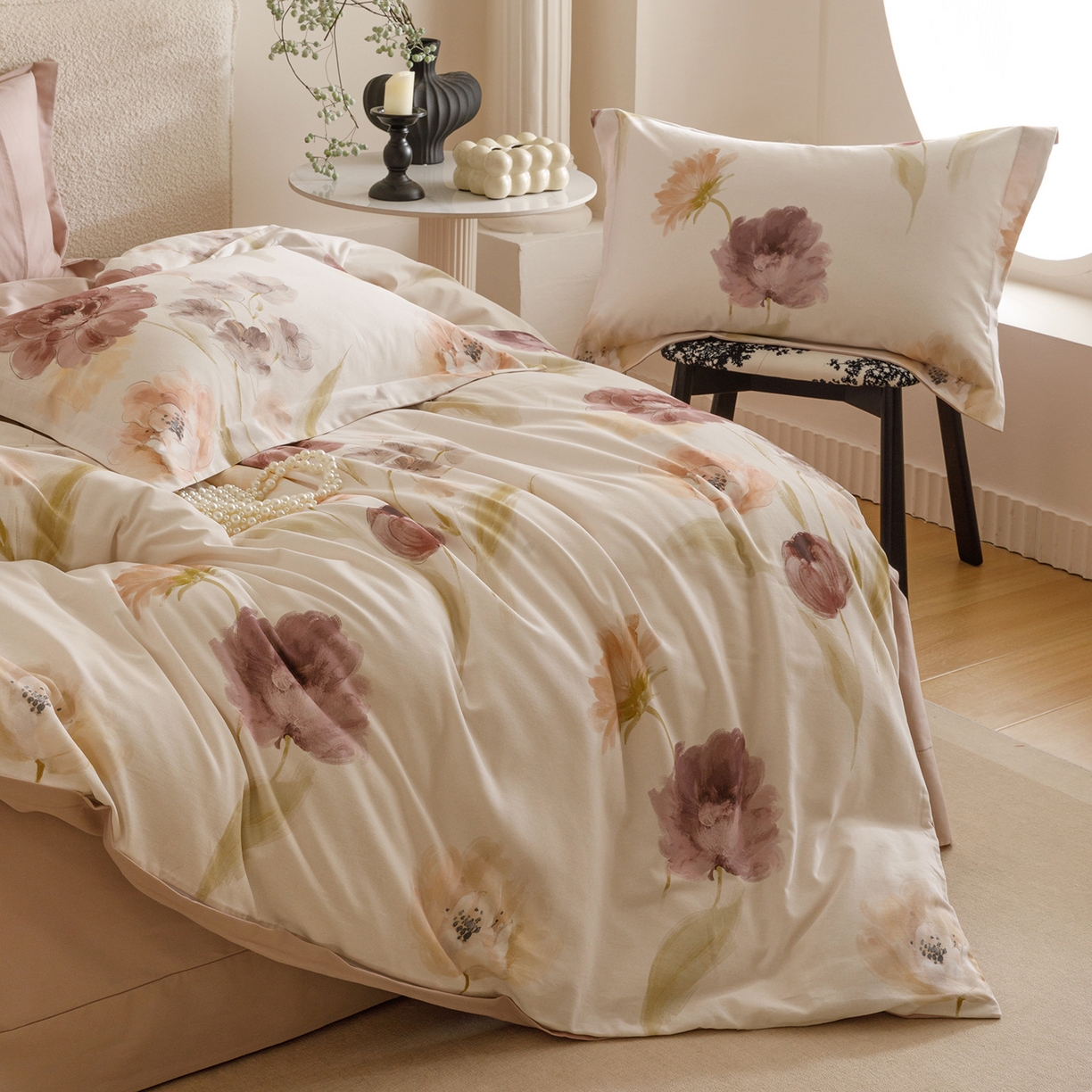 91家纺网 家纺一手货源 找家纺 爱思佳 2025新款加厚全棉纯棉磨毛数码印花四件套 惊鸿