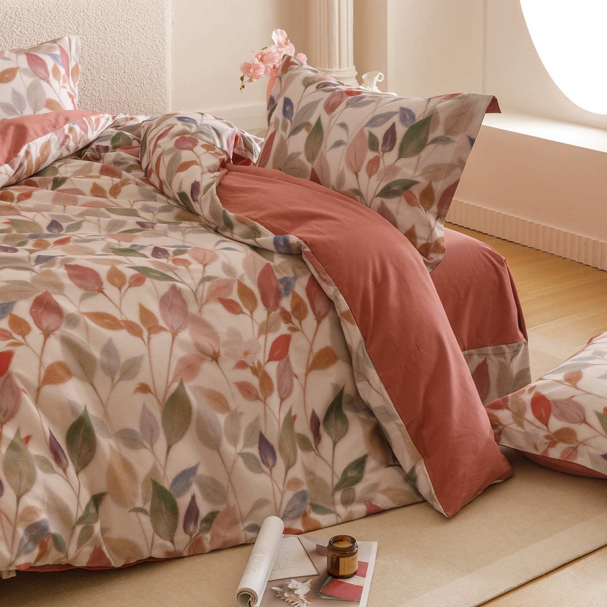 91家纺网 家纺一手货源 找家纺 爱思佳 2025新款加厚全棉纯棉磨毛数码印花四件套 景秋