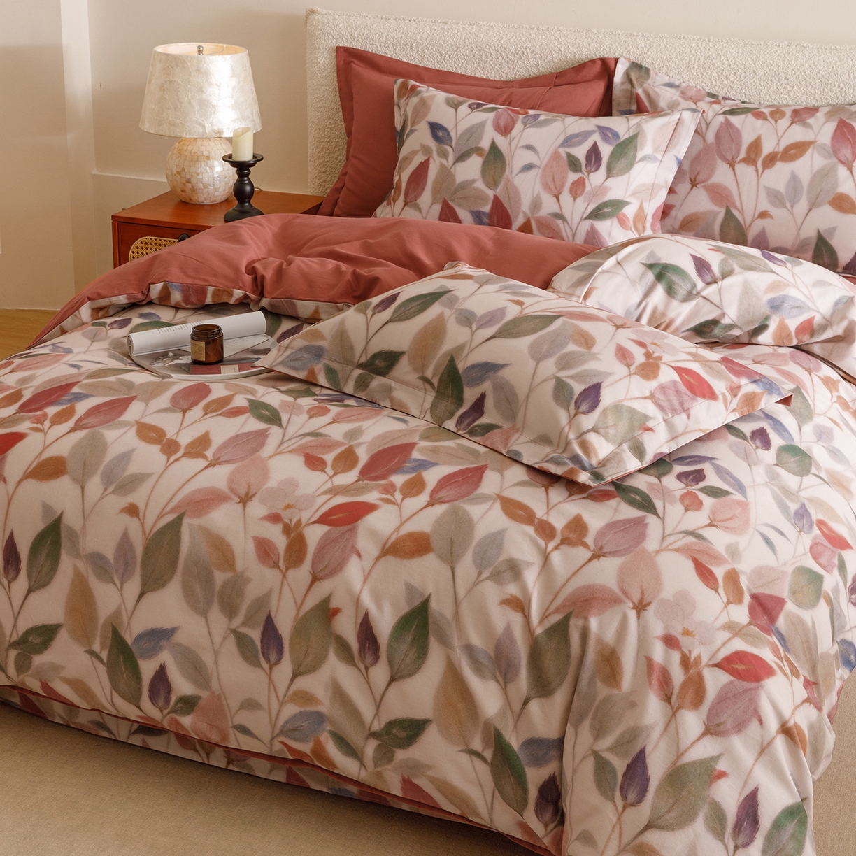 91家纺网 家纺一手货源 找家纺 爱思佳 2025新款加厚全棉纯棉磨毛数码印花四件套 景秋