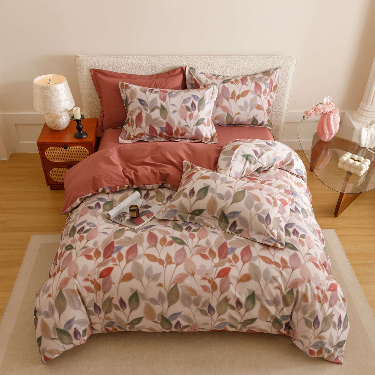 91家纺网 家纺一手货源 找家纺 爱思佳 2025新款加厚全棉纯棉磨毛数码印花四件套 景秋