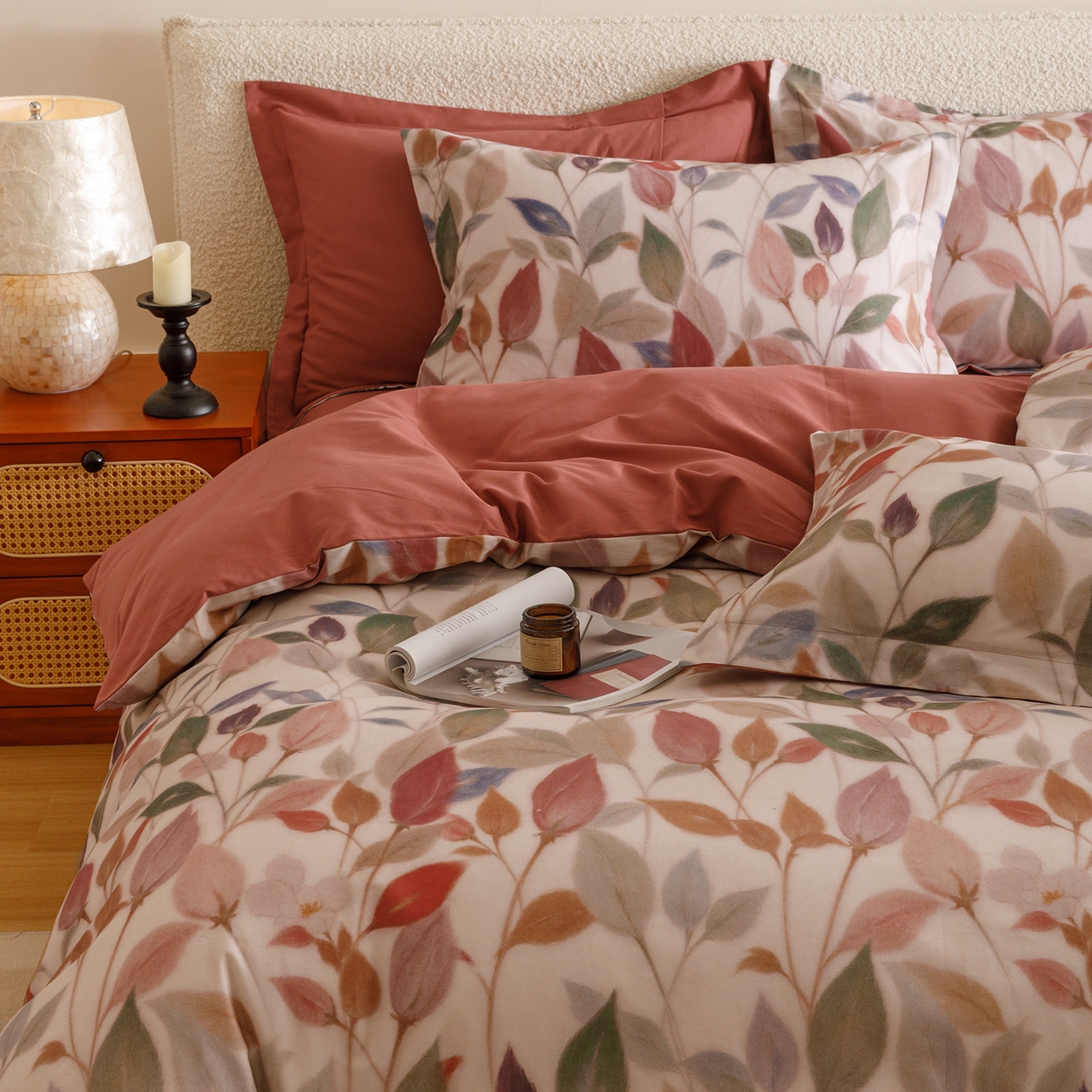 91家纺网 家纺一手货源 找家纺 爱思佳 2025新款加厚全棉纯棉磨毛数码印花四件套 景秋