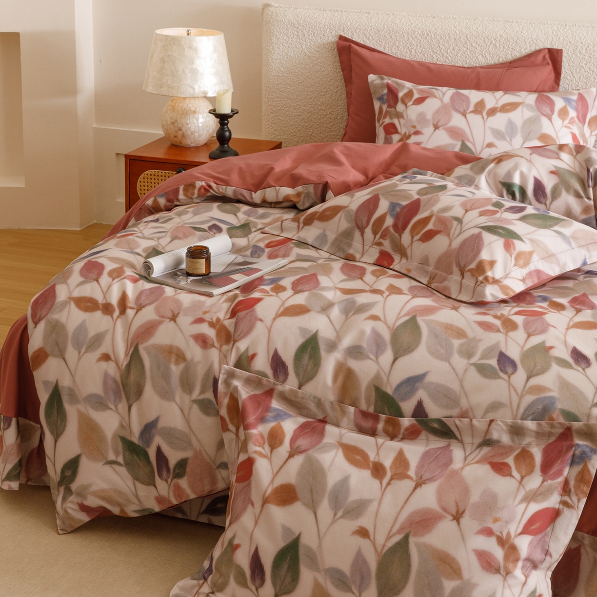 91家纺网 家纺一手货源 找家纺 爱思佳 2025新款加厚全棉纯棉磨毛数码印花四件套 景秋