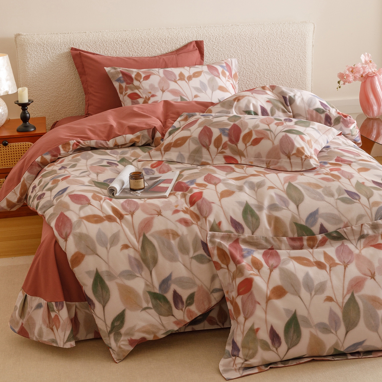 91家纺网 家纺一手货源 找家纺 爱思佳 2025新款加厚全棉纯棉磨毛数码印花四件套 景秋