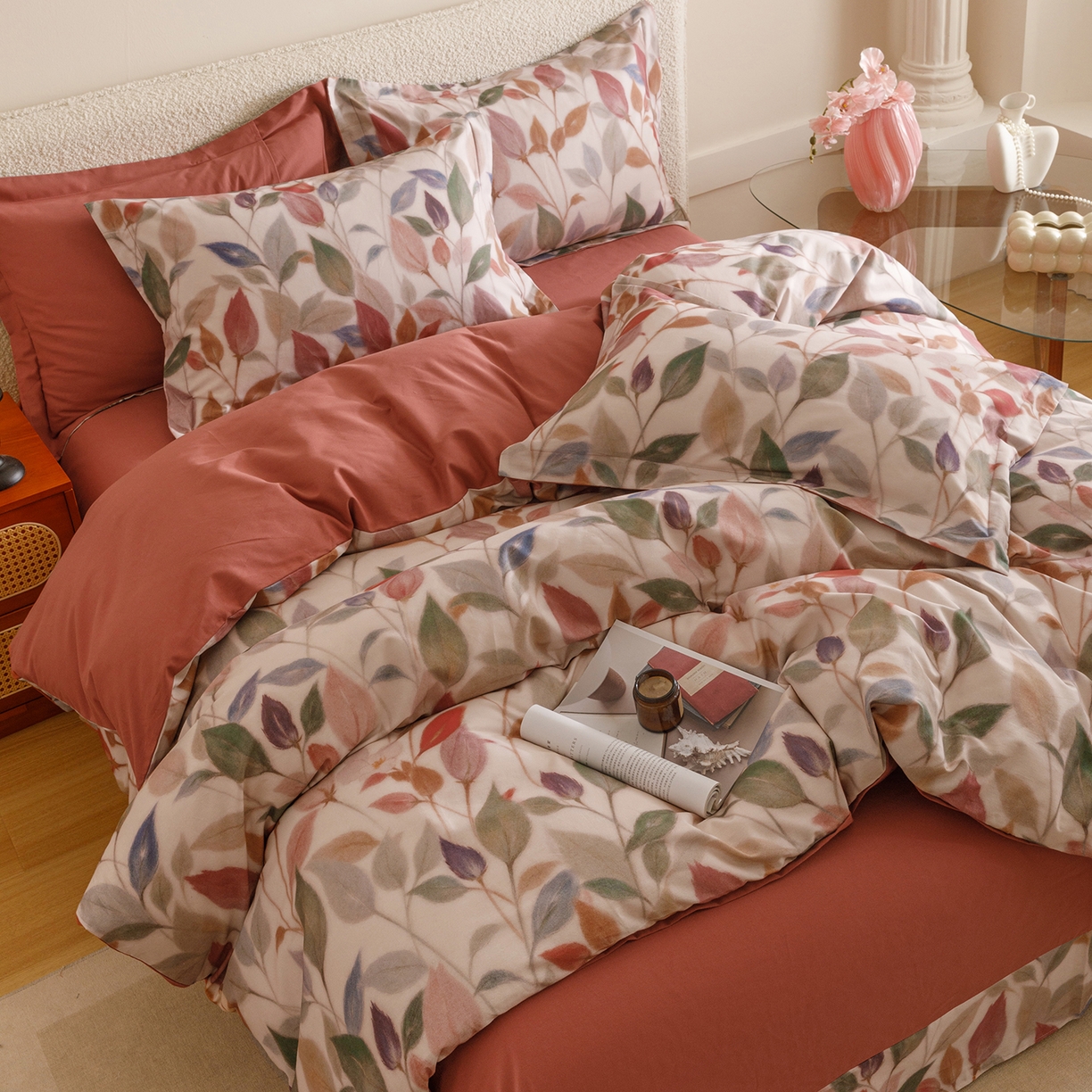 91家纺网 家纺一手货源 找家纺 爱思佳 2025新款加厚全棉纯棉磨毛数码印花四件套 景秋