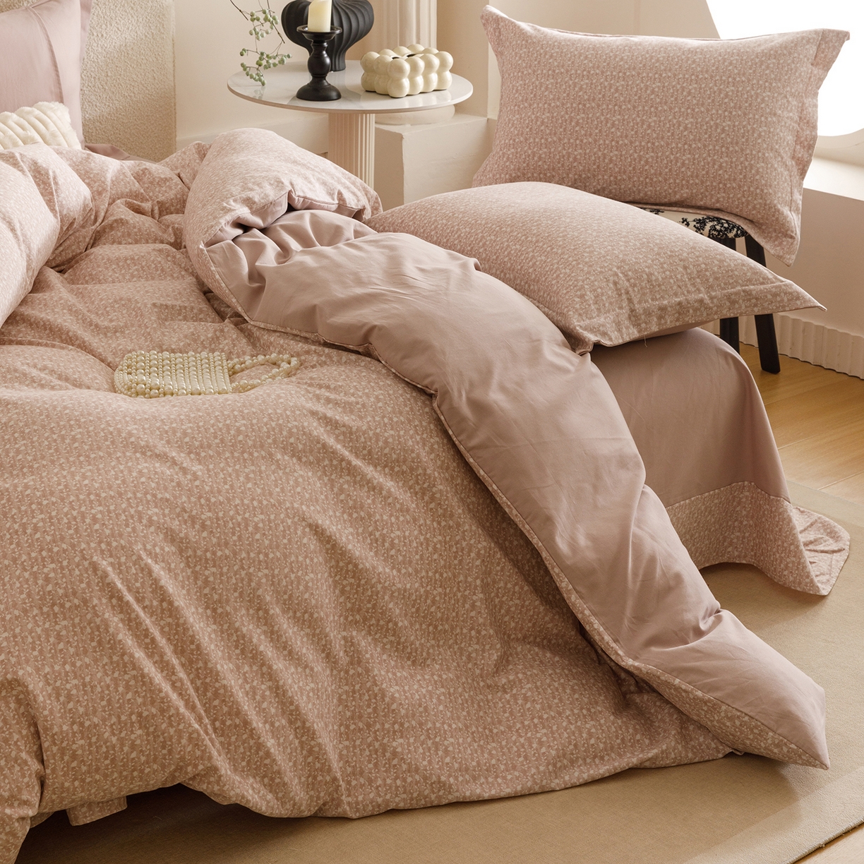 91家纺网 家纺一手货源 找家纺 爱思佳 2025新款加厚全棉纯棉磨毛数码印花四件套 情意绵绵