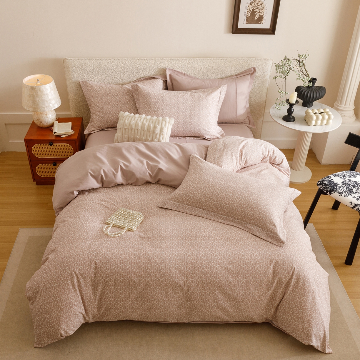 91家纺网 家纺一手货源 找家纺 爱思佳 2025新款加厚全棉纯棉磨毛数码印花四件套 情意绵绵