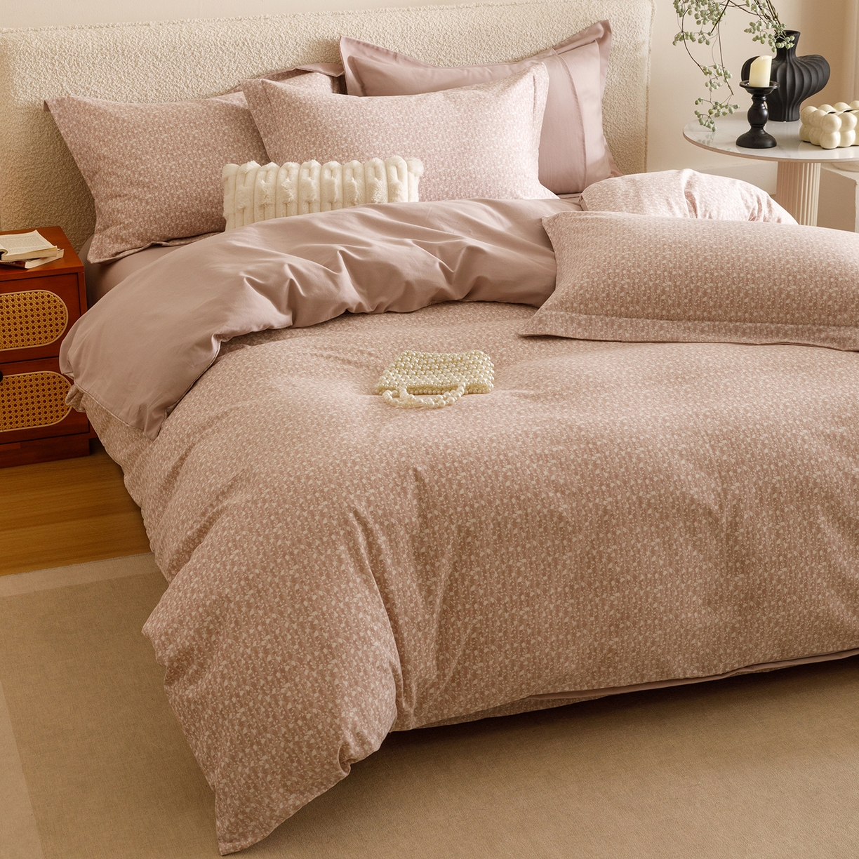 91家纺网 家纺一手货源 找家纺 爱思佳 2025新款加厚全棉纯棉磨毛数码印花四件套 情意绵绵