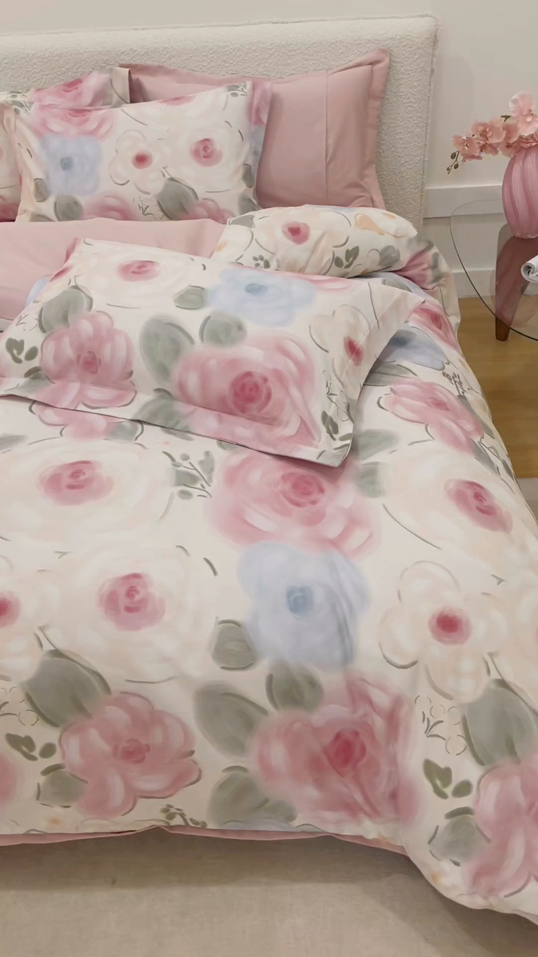 91家纺网 家纺一手货源 找家纺 爱思佳 2025新款加厚全棉纯棉磨毛数码印花四件套 桃汐