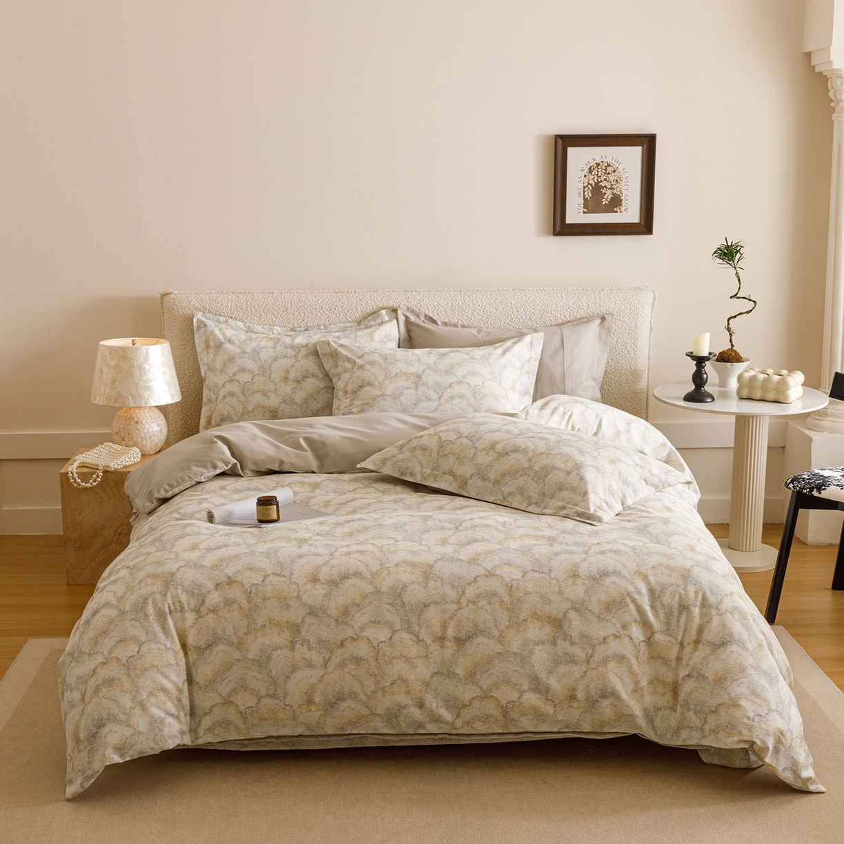 91家纺网 家纺一手货源 找家纺 爱思佳 2025新款加厚全棉纯棉磨毛数码印花四件套 温言