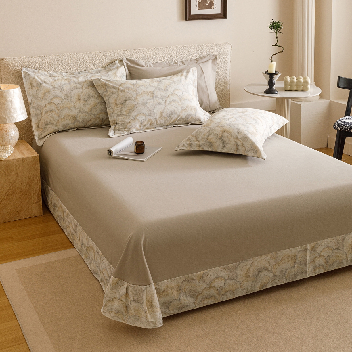 91家纺网 家纺一手货源 找家纺 爱思佳 2025新款加厚全棉纯棉磨毛数码印花四件套 温言