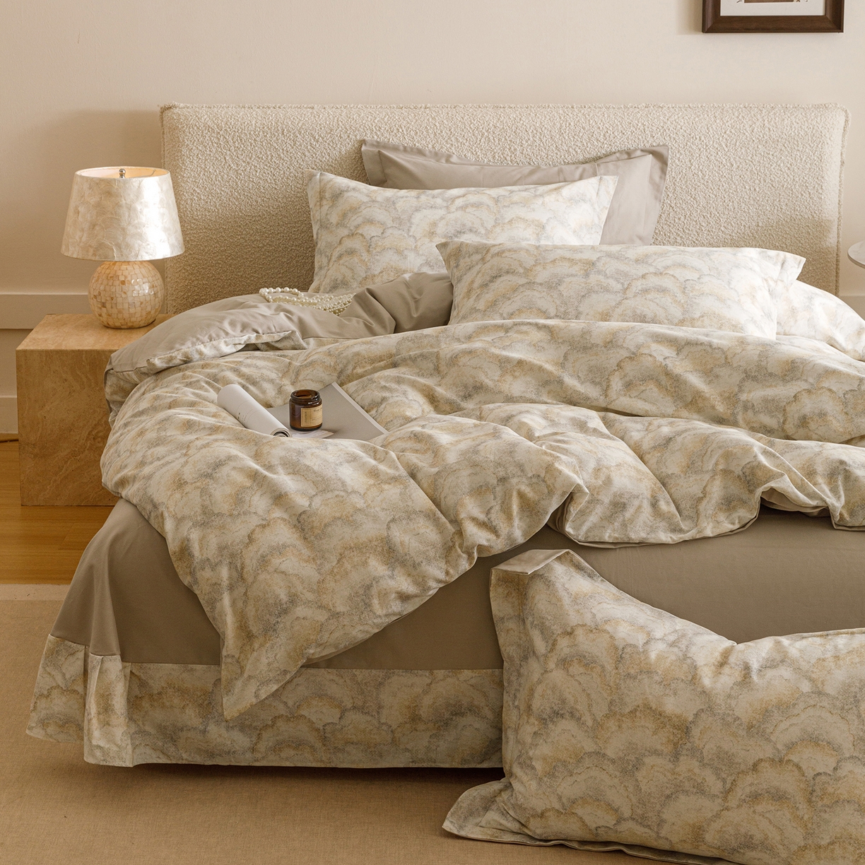 91家纺网 家纺一手货源 找家纺 爱思佳 2025新款加厚全棉纯棉磨毛数码印花四件套 温言