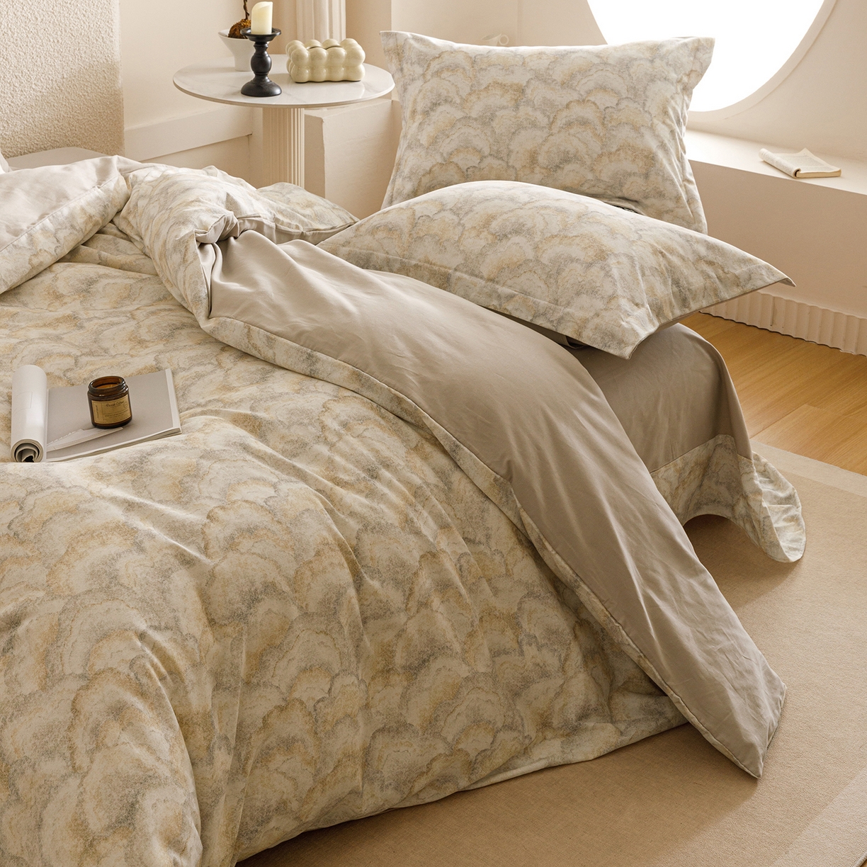 91家纺网 家纺一手货源 找家纺 爱思佳 2025新款加厚全棉纯棉磨毛数码印花四件套 温言