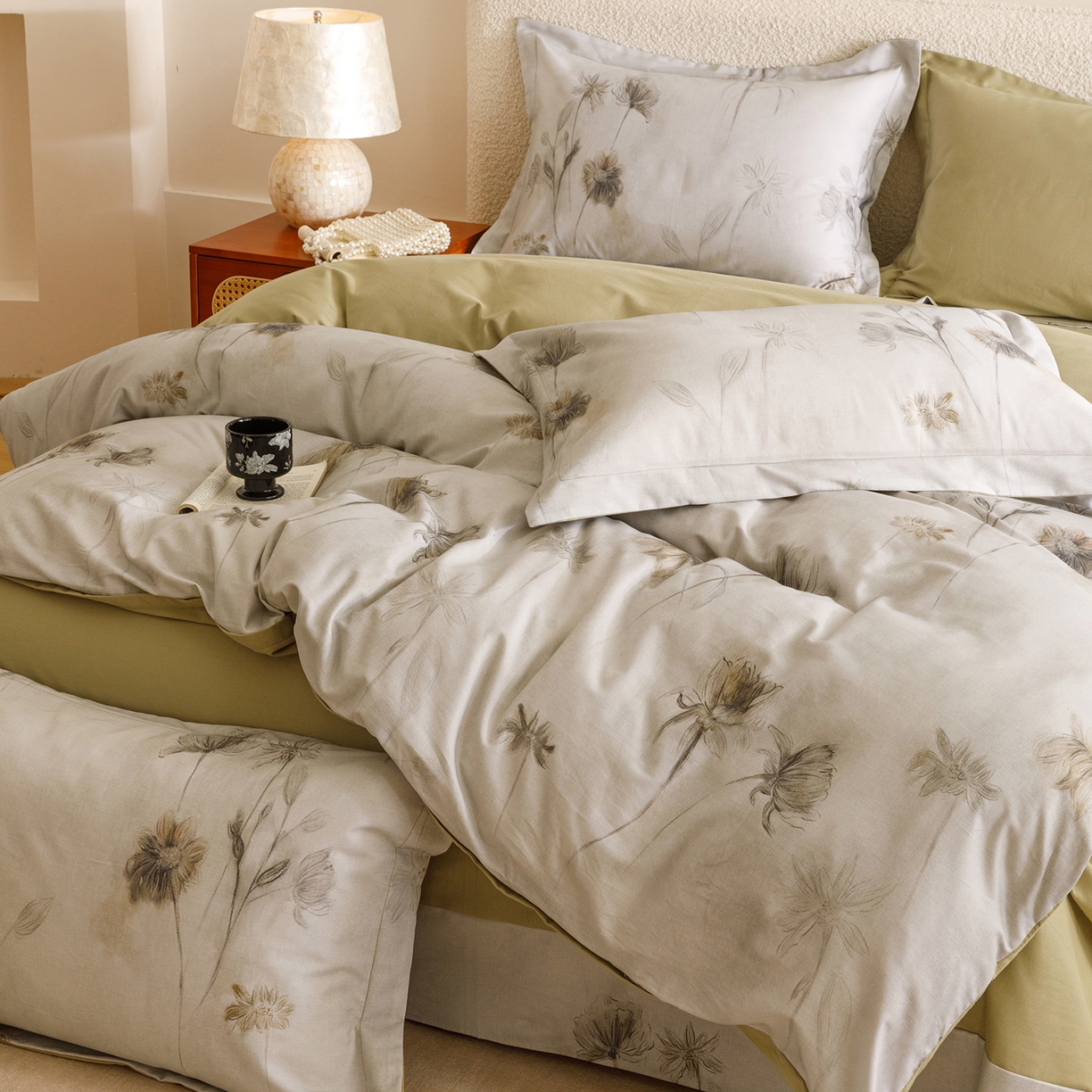 91家纺网 家纺一手货源 找家纺 爱思佳 2025新款加厚全棉纯棉磨毛数码印花四件套 喜秋集