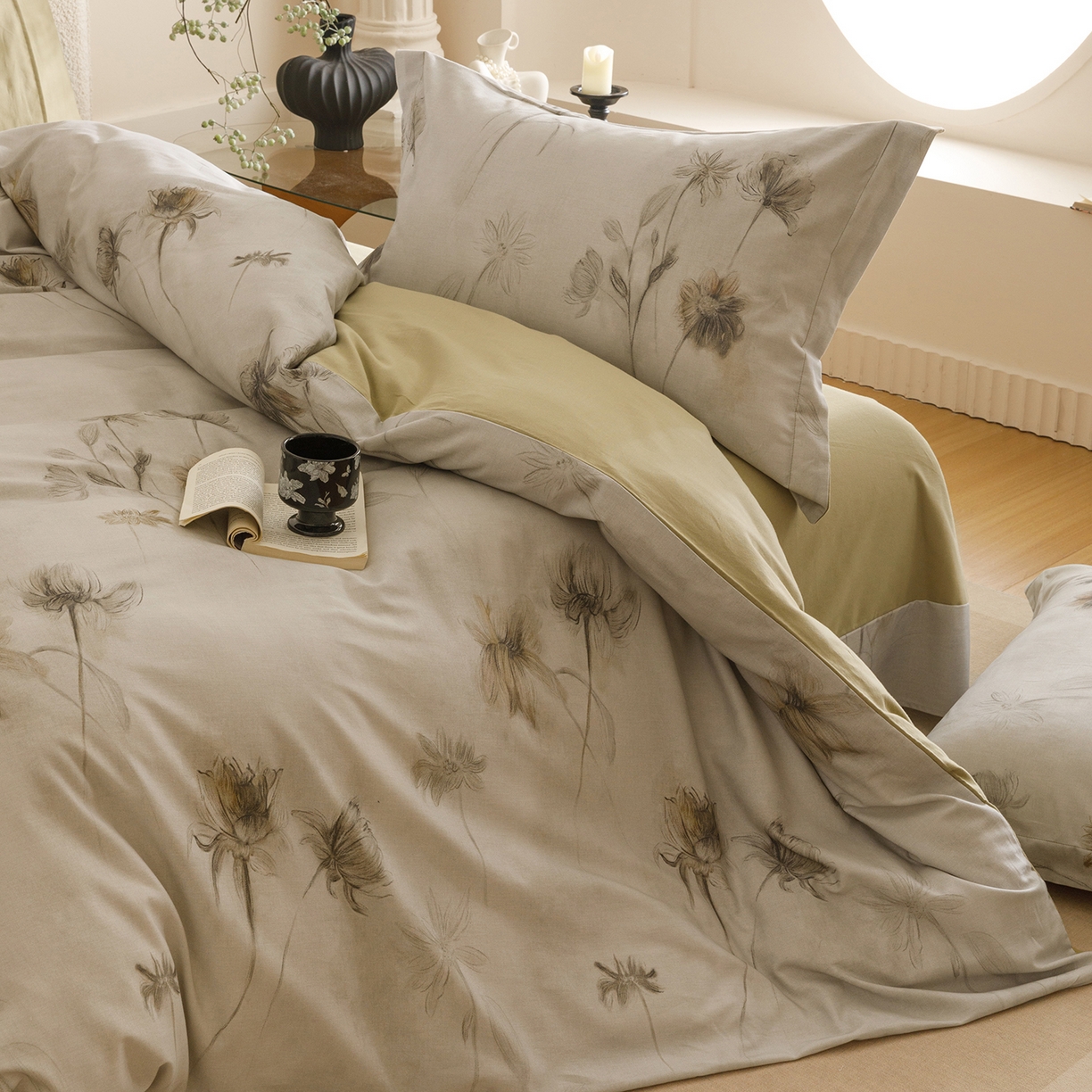 91家纺网 家纺一手货源 找家纺 爱思佳 2025新款加厚全棉纯棉磨毛数码印花四件套 喜秋集