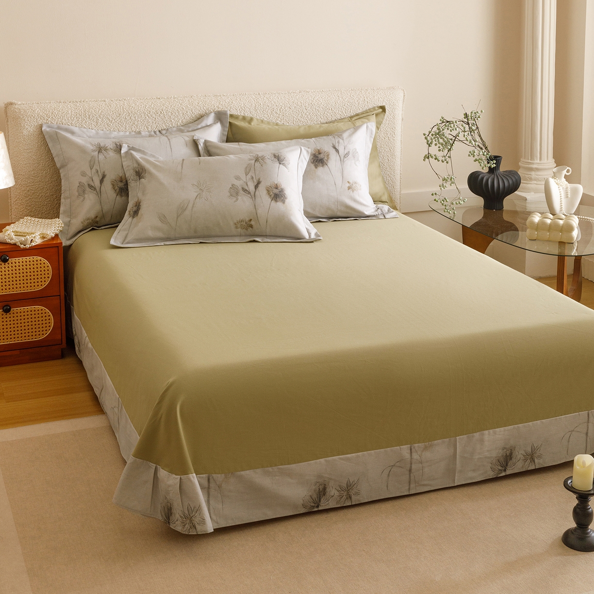 91家纺网 家纺一手货源 找家纺 爱思佳 2025新款加厚全棉纯棉磨毛数码印花四件套 喜秋集