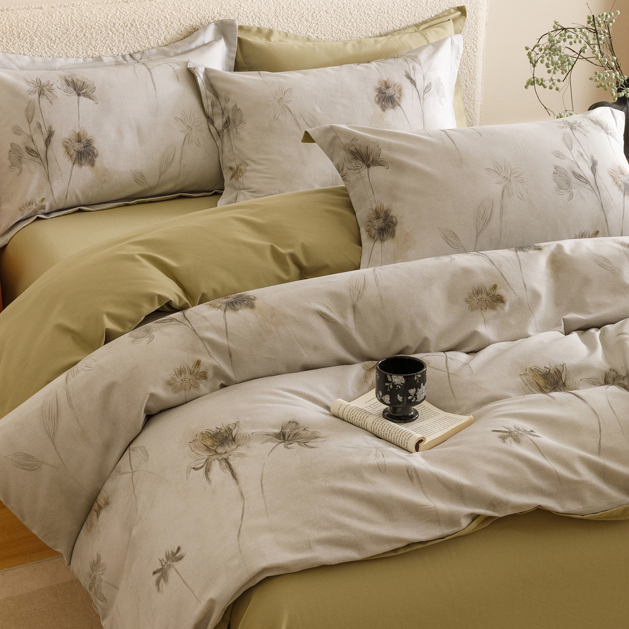 91家纺网 家纺一手货源 找家纺 爱思佳 2025新款加厚全棉纯棉磨毛数码印花四件套 喜秋集