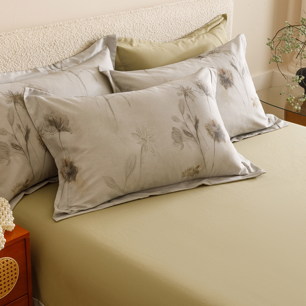 91家纺网 家纺一手货源 找家纺 爱思佳 2025新款加厚全棉纯棉磨毛数码印花四件套 喜秋集