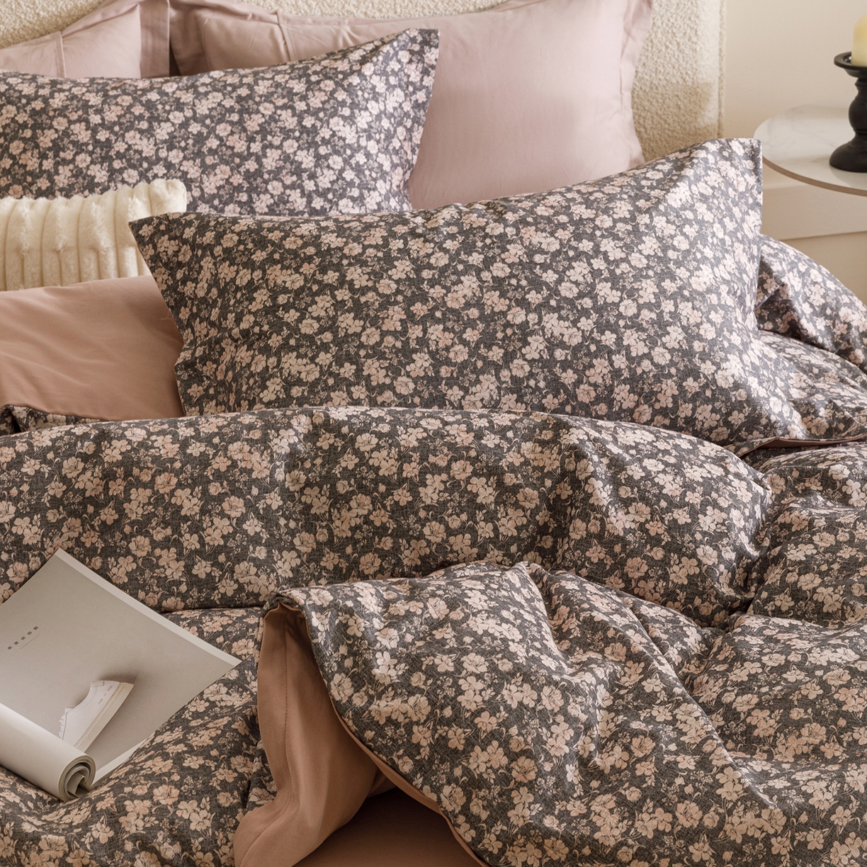 91家纺网 家纺一手货源 找家纺 爱思佳 2025新款加厚全棉纯棉磨毛数码印花四件套 香漫