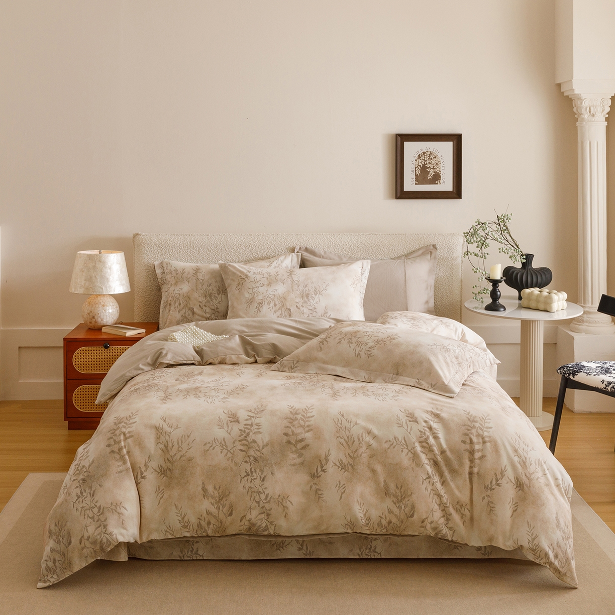 91家纺网 家纺一手货源 找家纺 爱思佳 2025新款加厚全棉纯棉磨毛数码印花四件套 杏花微雨