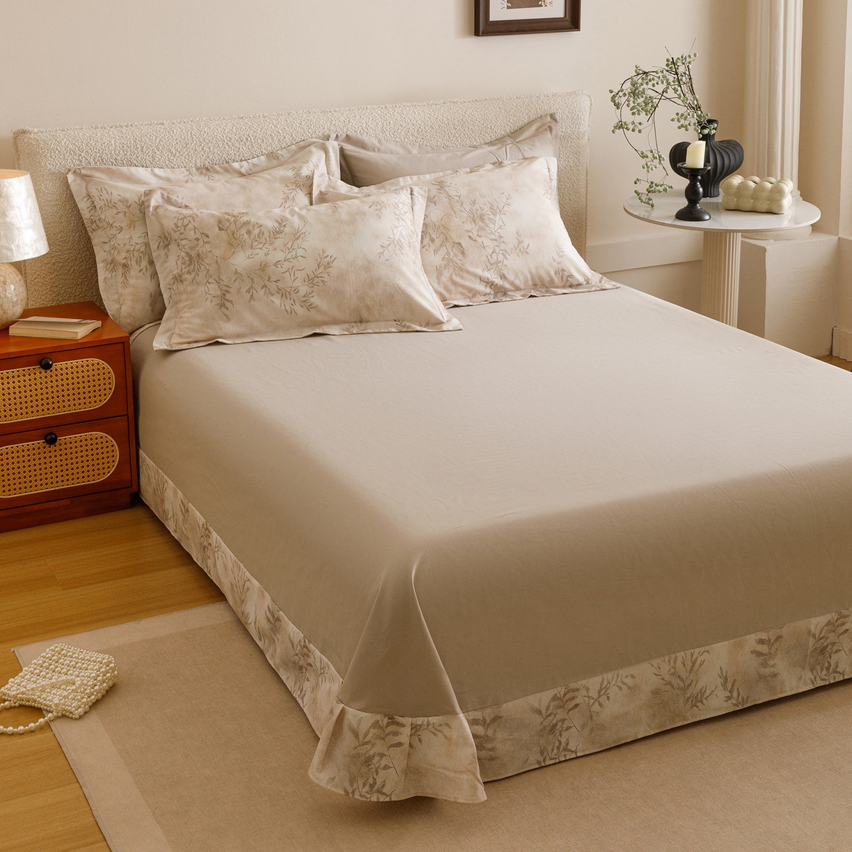 91家纺网 家纺一手货源 找家纺 爱思佳 2025新款加厚全棉纯棉磨毛数码印花四件套 杏花微雨