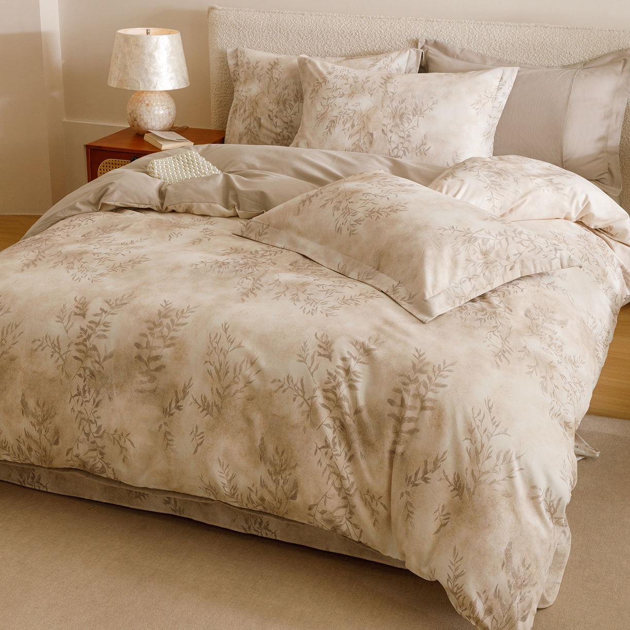 91家纺网 家纺一手货源 找家纺 爱思佳 2025新款加厚全棉纯棉磨毛数码印花四件套 杏花微雨