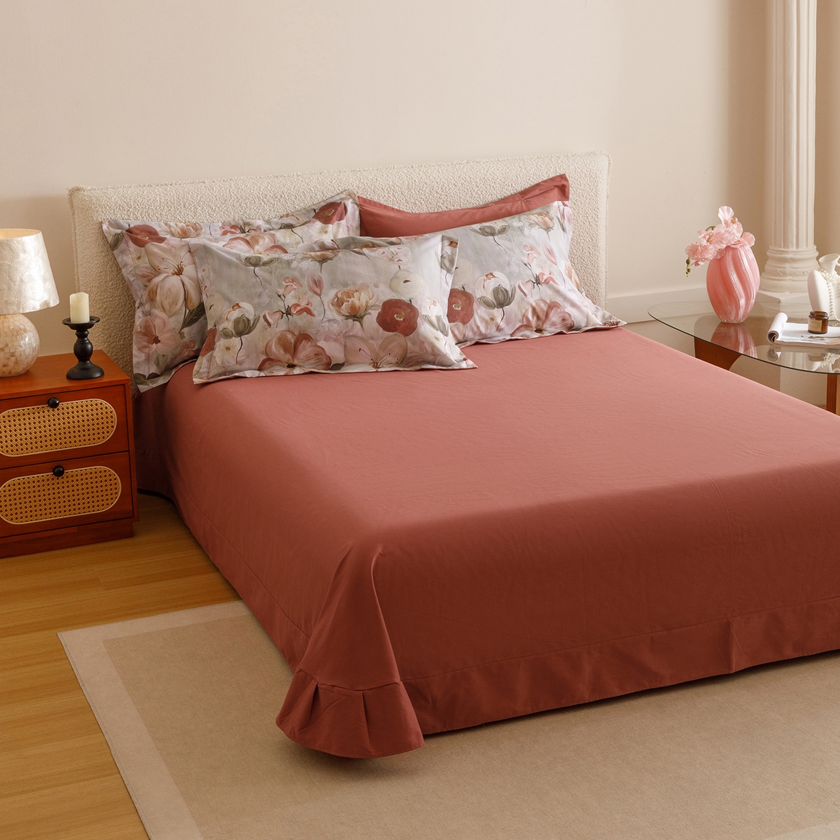 91家纺网 家纺一手货源 找家纺 爱思佳 2025新款加厚全棉纯棉磨毛数码印花四件套 鸢香