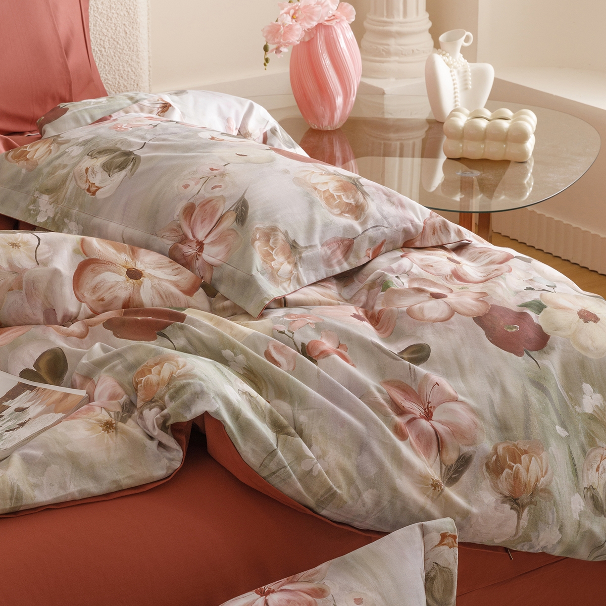 91家纺网 家纺一手货源 找家纺 爱思佳 2025新款加厚全棉纯棉磨毛数码印花四件套 鸢香