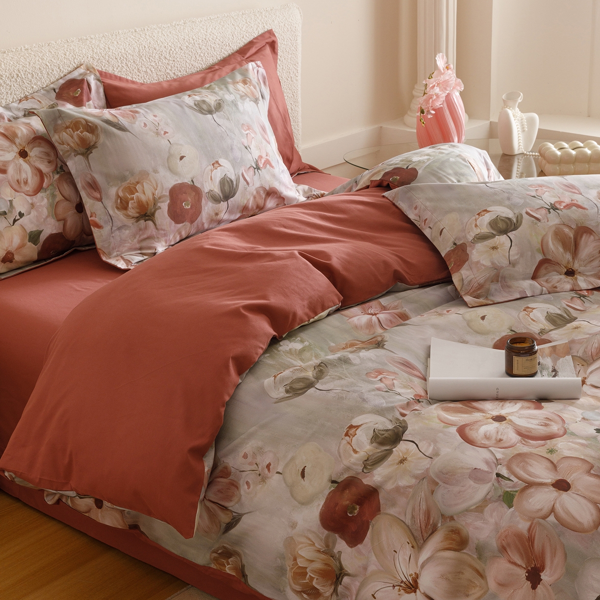 91家纺网 家纺一手货源 找家纺 爱思佳 2025新款加厚全棉纯棉磨毛数码印花四件套 鸢香