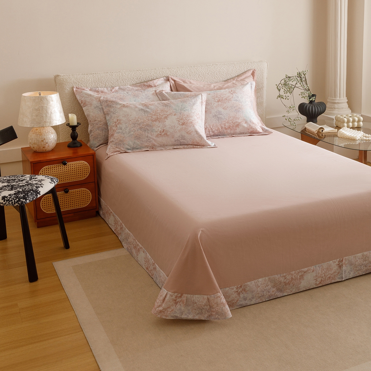 91家纺网 家纺一手货源 找家纺 爱思佳 2025新款加厚全棉纯棉磨毛数码印花四件套 云栖处