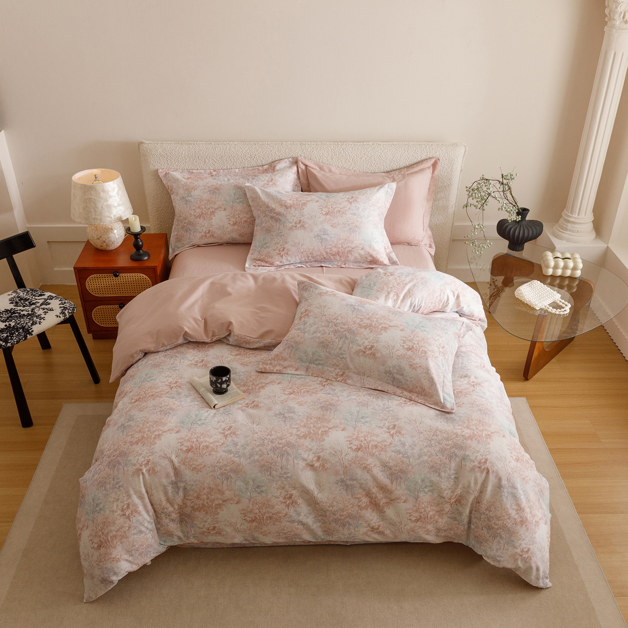 91家纺网 家纺一手货源 找家纺 爱思佳 2025新款加厚全棉纯棉磨毛数码印花四件套 云栖处