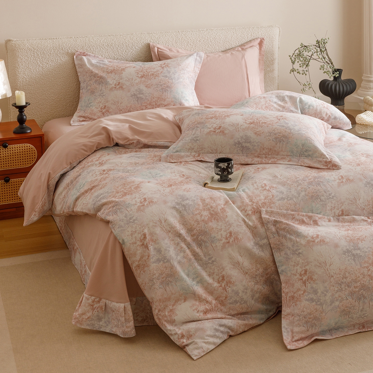 91家纺网 家纺一手货源 找家纺 爱思佳 2025新款加厚全棉纯棉磨毛数码印花四件套 云栖处