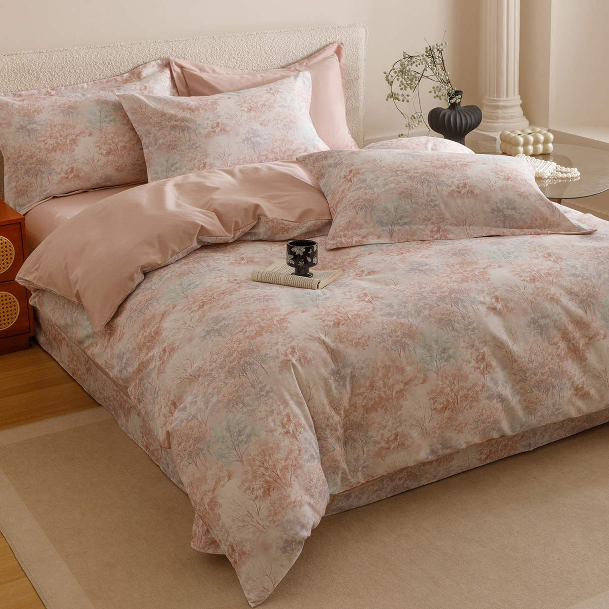 91家纺网 家纺一手货源 找家纺 爱思佳 2025新款加厚全棉纯棉磨毛数码印花四件套 云栖处