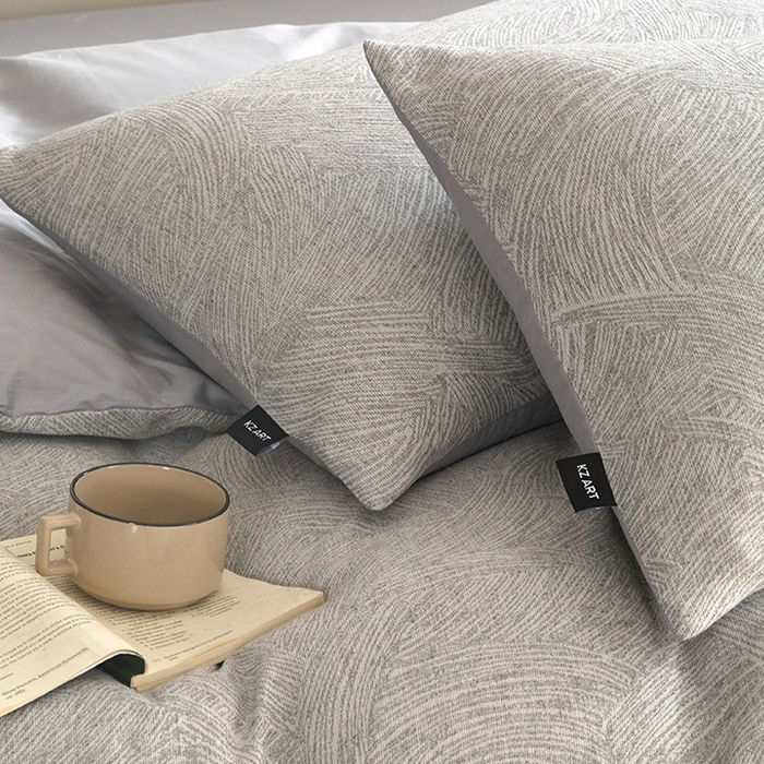 91家纺网 家纺一手货源 找家纺 佳汐蓝家纺2025秋冬新款三层纱色织水洗棉大提花系列四件套 伯尔纳-黑